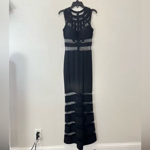 Long Black Mesh Dress